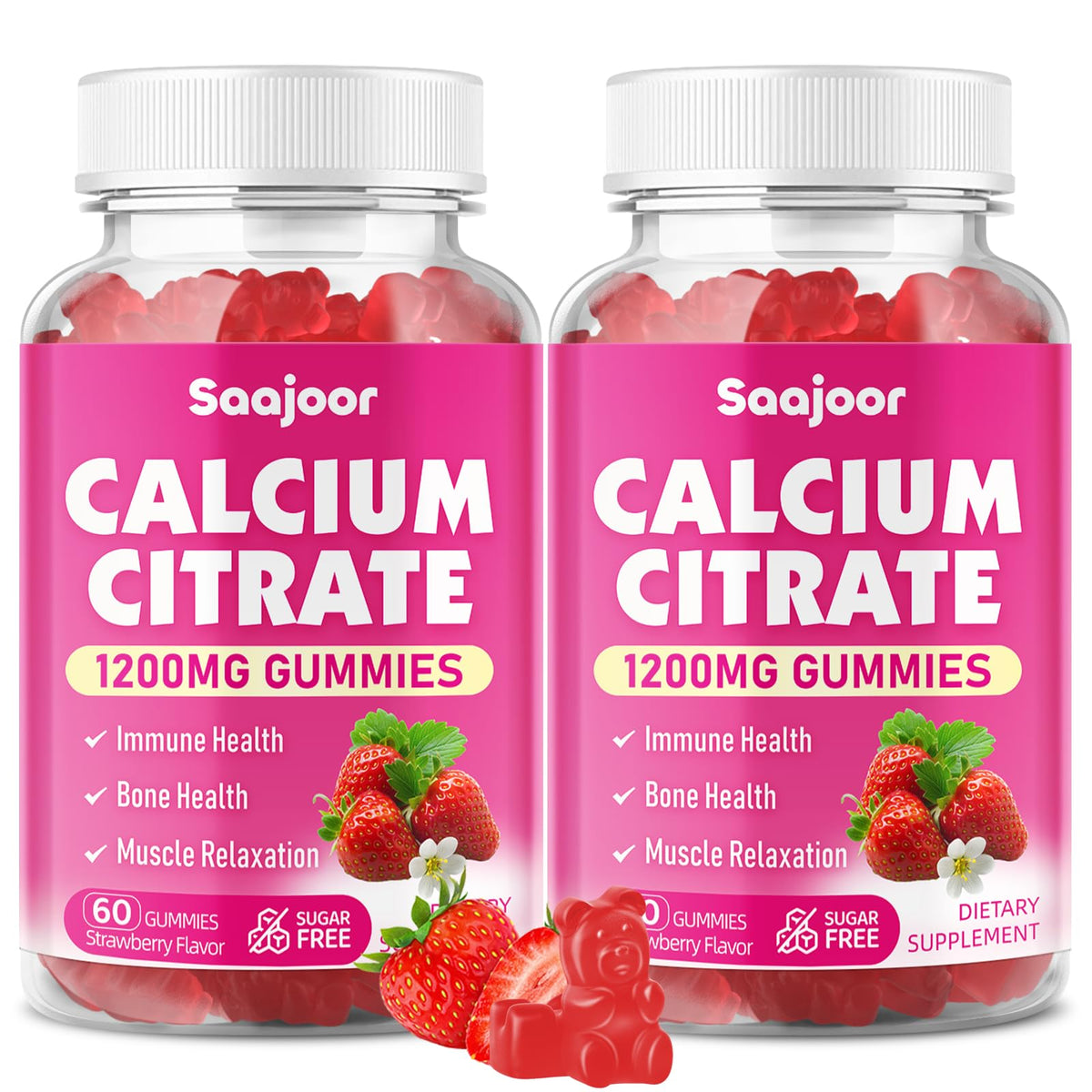 Saajoor Calcium Citrate Gummies front view with packaging
