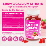 Saajoor Calcium Citrate Gummies showing natural strawberry flavour