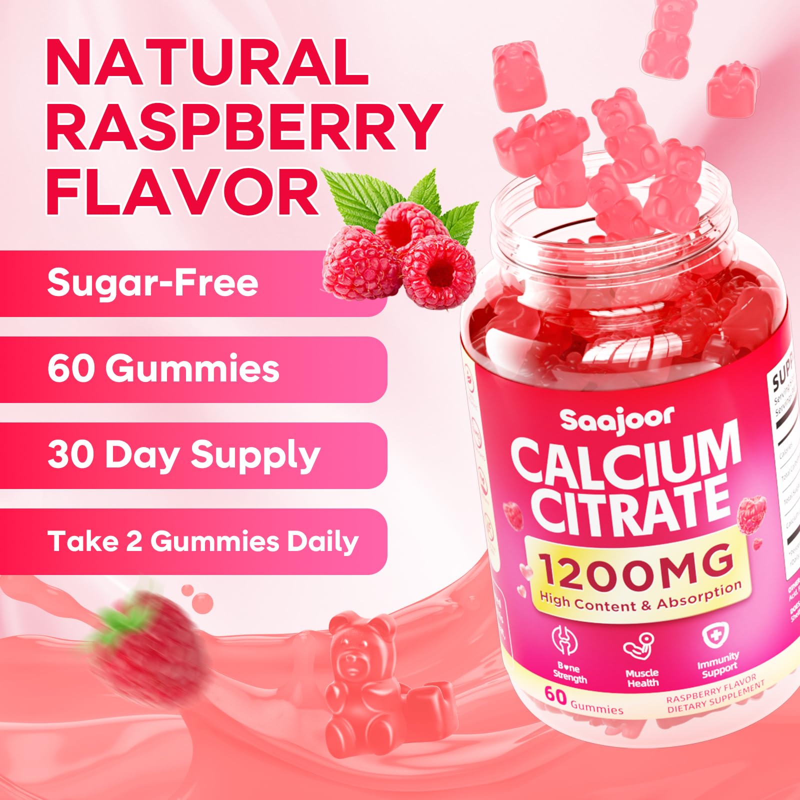 Saajoor Calcium Citrate Gummies side view