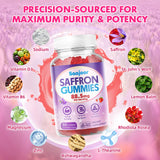 Saajoor Calm Clarity Gummies side view with nutritional information