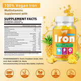 Saajoor Iron Gummies side view showing nutritional information