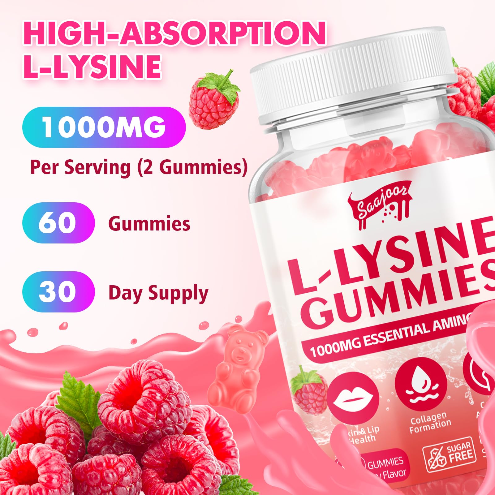 Saajoor L-Lysine Gummies nutritional information