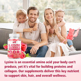Saajoor L-Lysine Gummies with a few gummies scattered