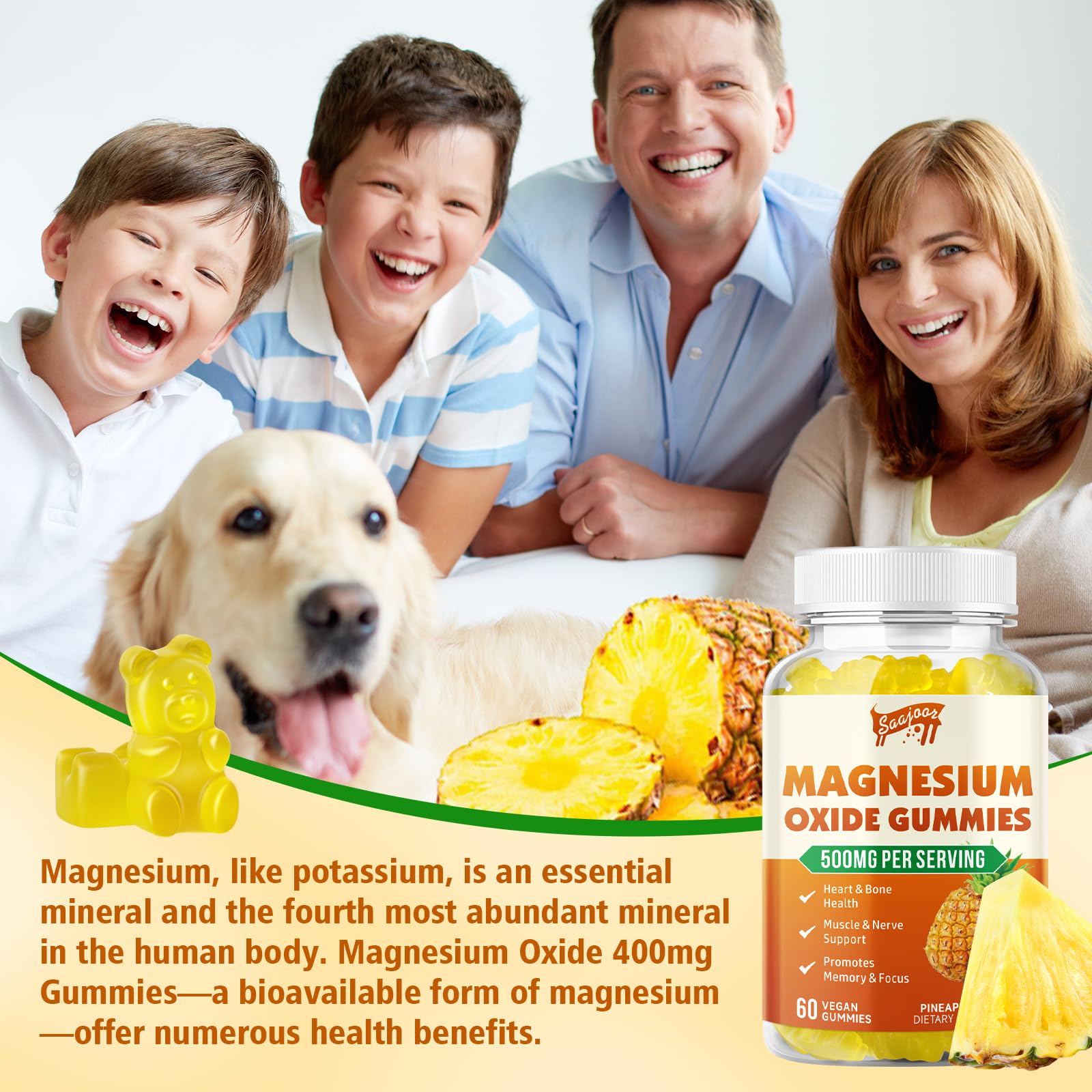 Saajoor Magnesium Gummies 500mg nutritional information