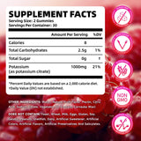Saajoor Potassium Gummies 1000mg natural raspberry flavour close-up