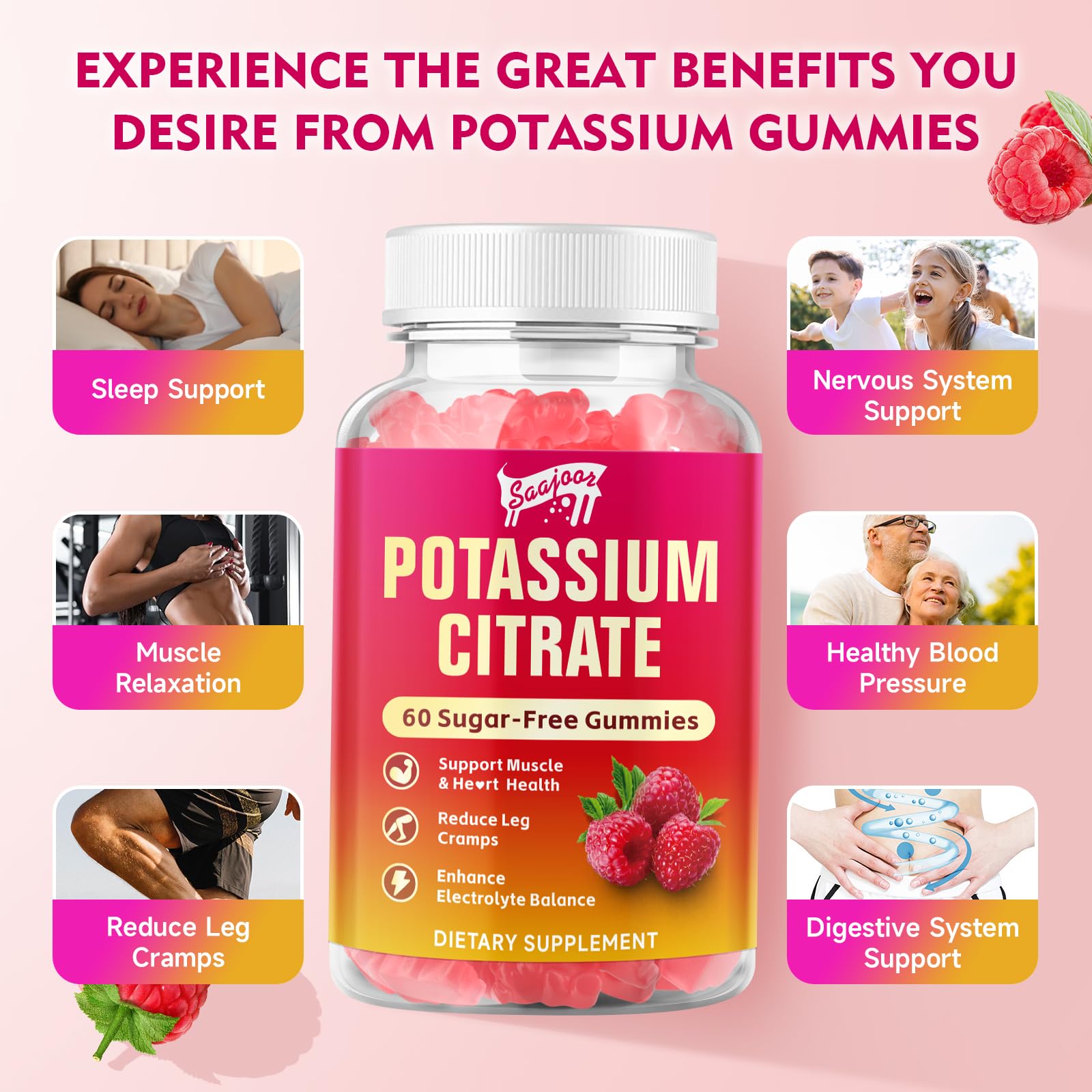 Saajoor Potassium Gummies 1000mg nutritional information
