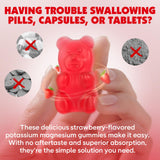 Saajoor Potassium Magnesium Gummies with fresh strawberries