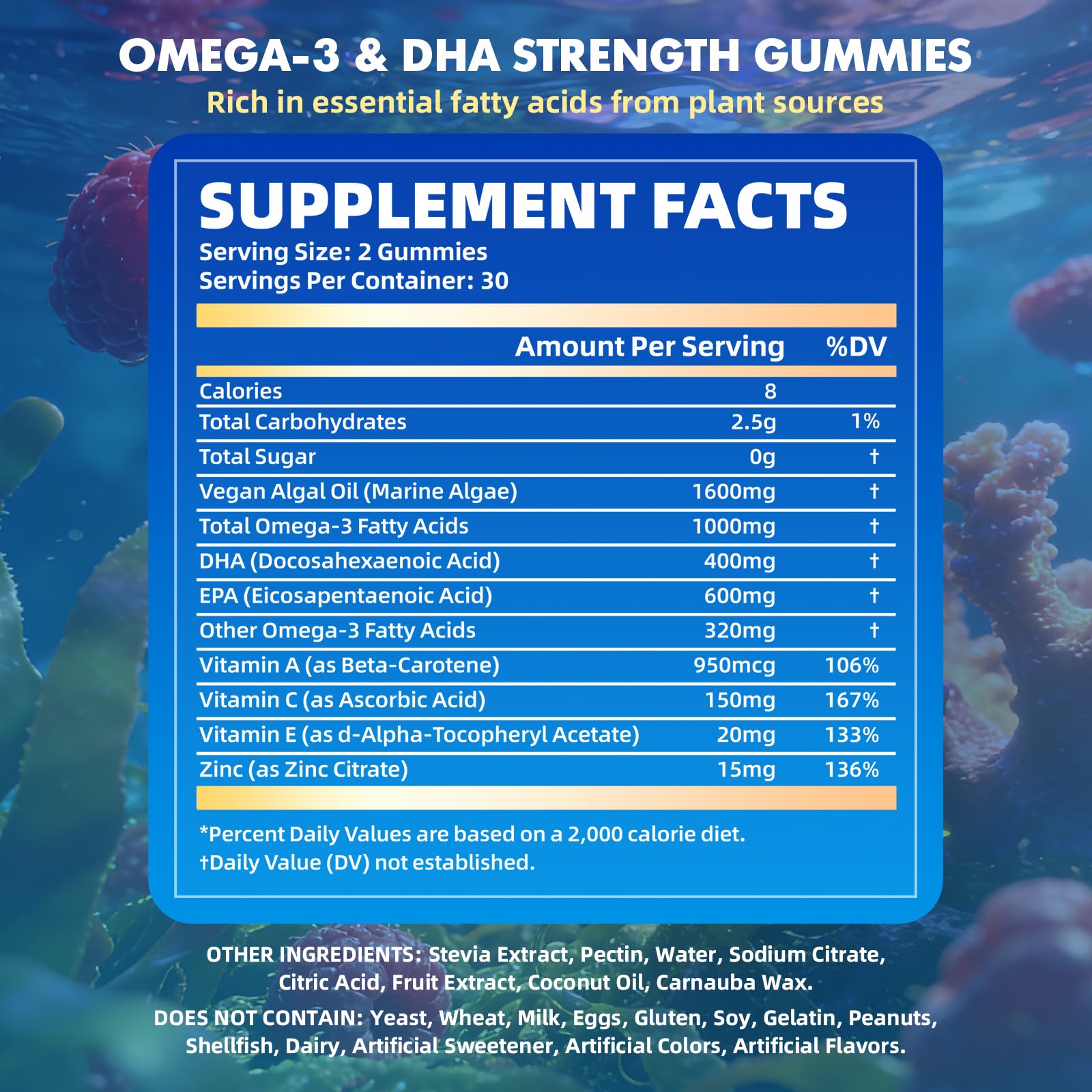 Saajoor Vegan Omega-3 Gummies orange flavour close-up