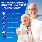 Saajoor Vegan Omega-3 Gummies showing two gummies