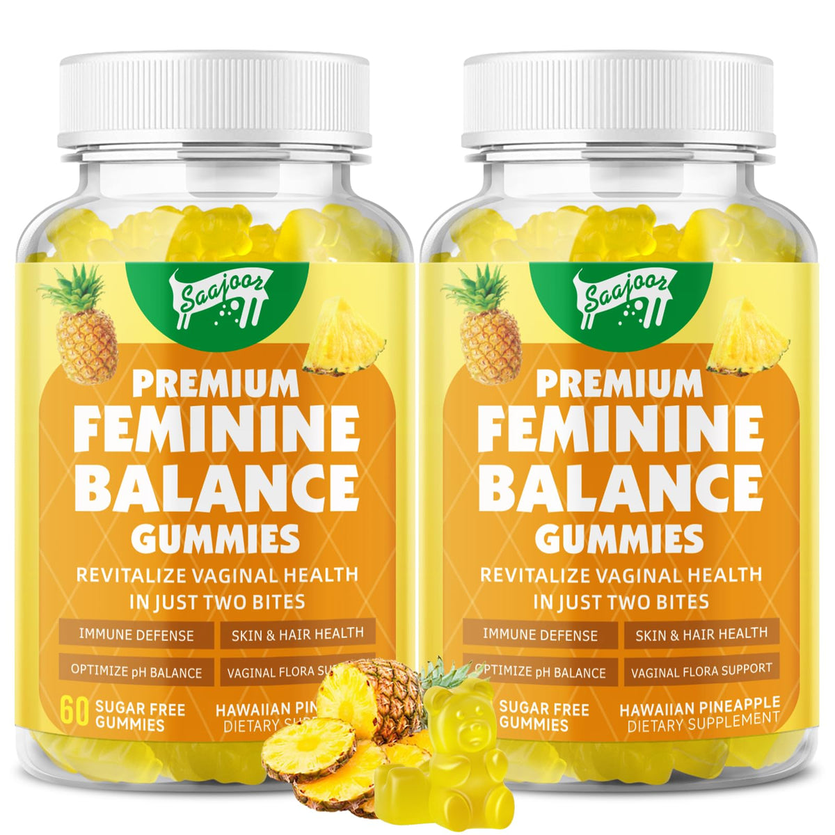 Saajoor Women's Wellness Gummies front view with packaging