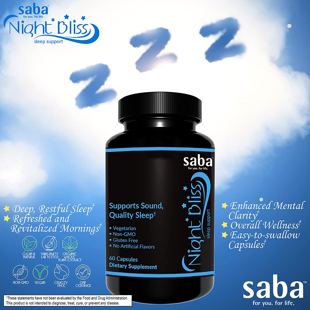 Saba Night Bliss Natural Sleep Aid ingredients list