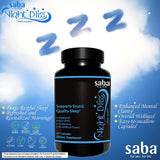 Saba Night Bliss Natural Sleep Aid ingredients list