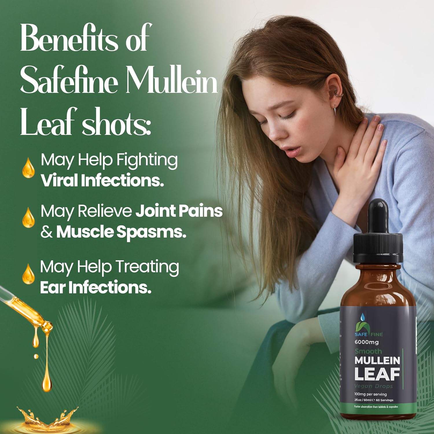 safefine Mullein Leaf Extract Drops in a lifestyle setting