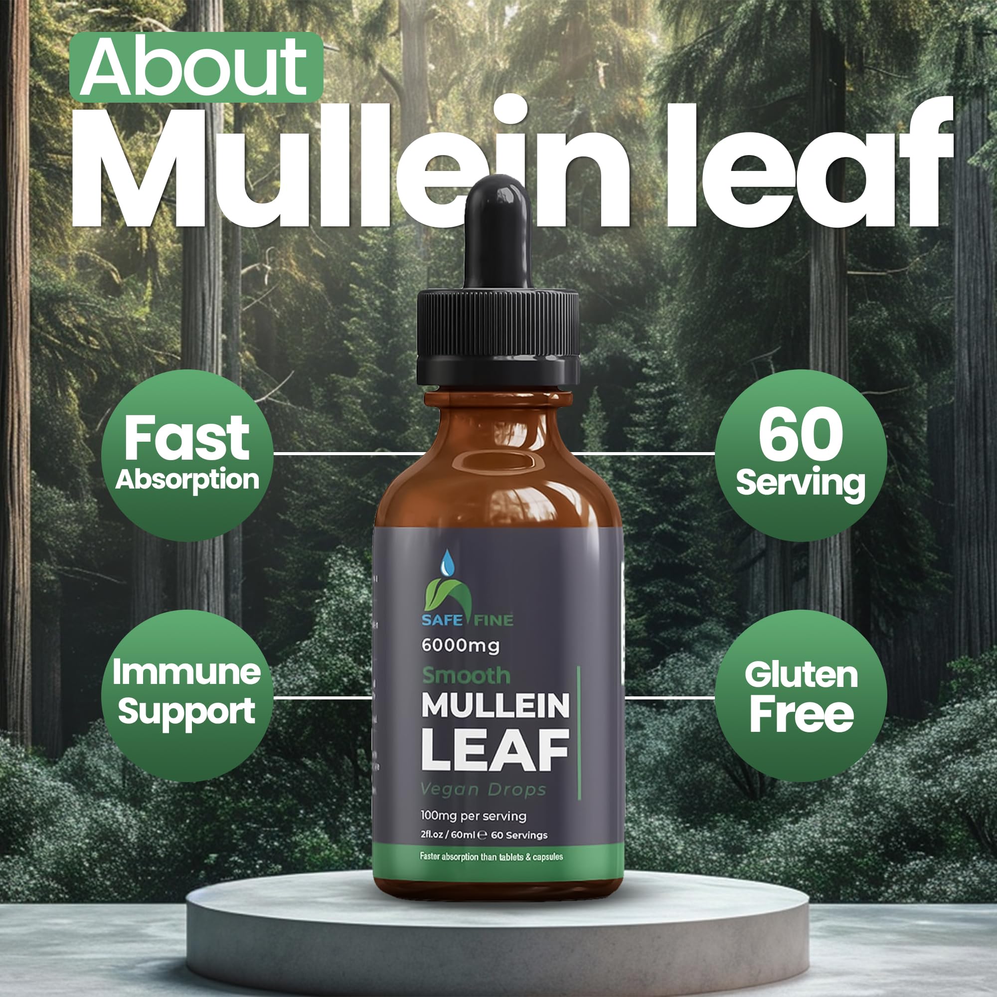 safefine Mullein Leaf Extract Drops packaging