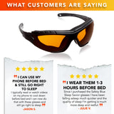 SafetyBlue Deluxe Blackout Sleep Glasses lifestyle scene