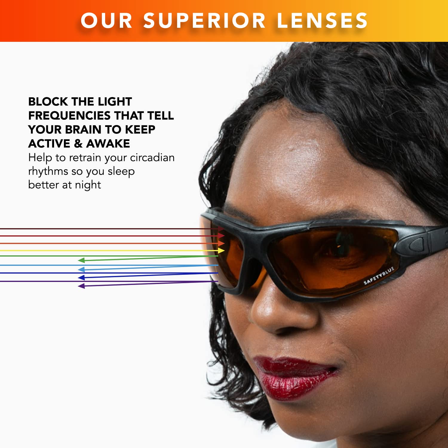 SafetyBlue Deluxe Blackout Sleep Glasses packaging