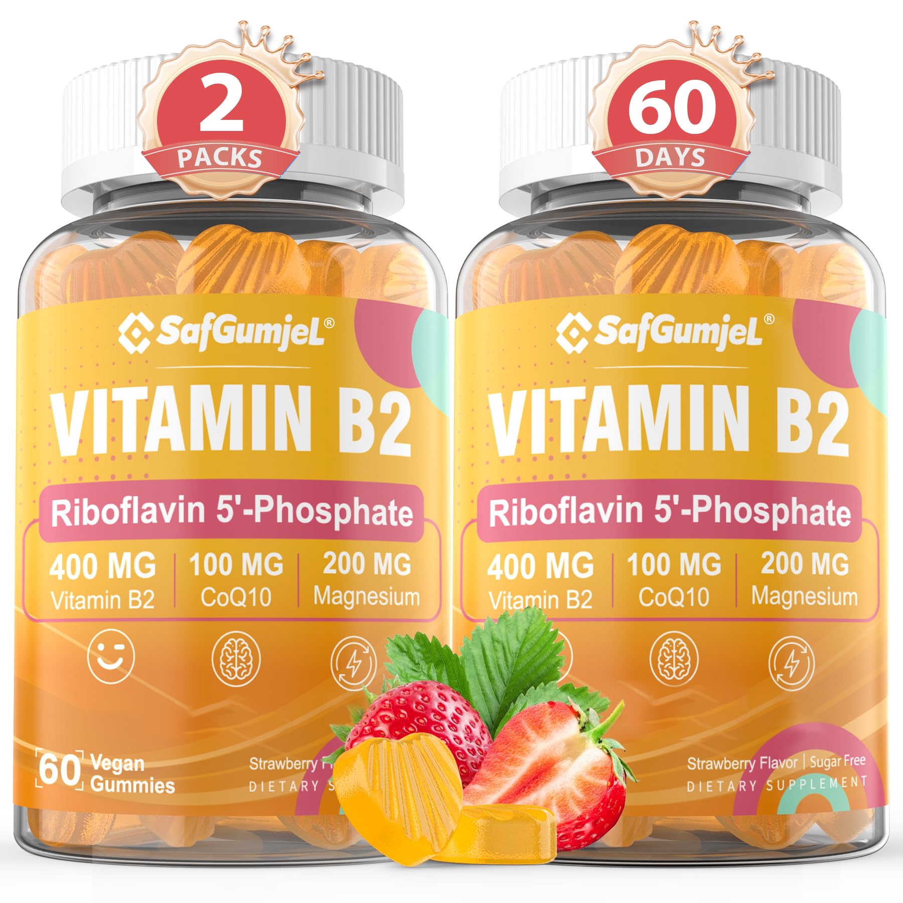 Safgumjel Vitamin B2 Gummies 400mg bottle front view