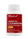 Safrel Acetyl L-Carnitine 500mg 180 capsules front view