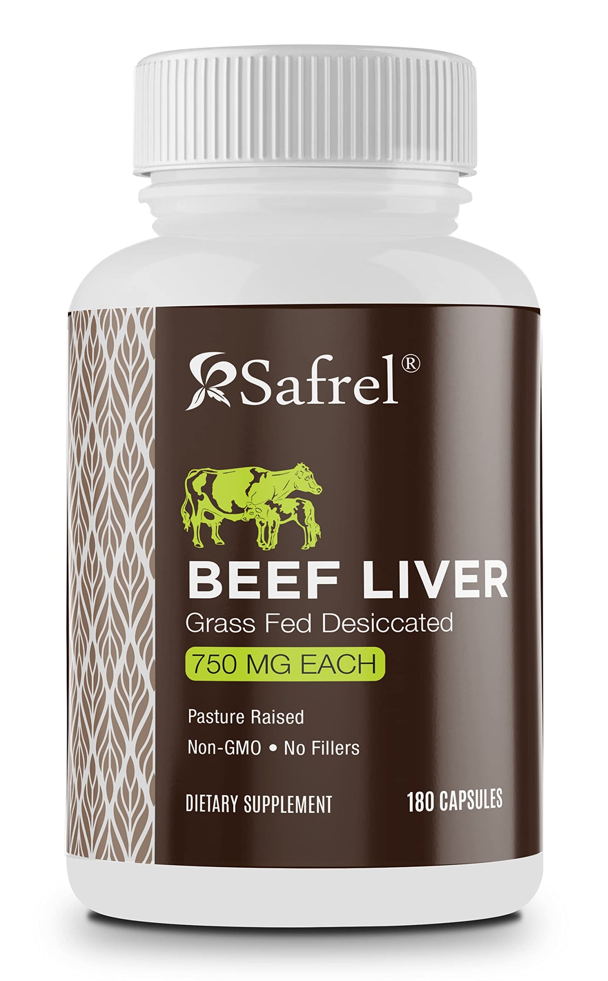 Safrel Beef Liver Capsules front view with packaging