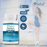 Safrel Magnesium Tablets 400mg side view showing label