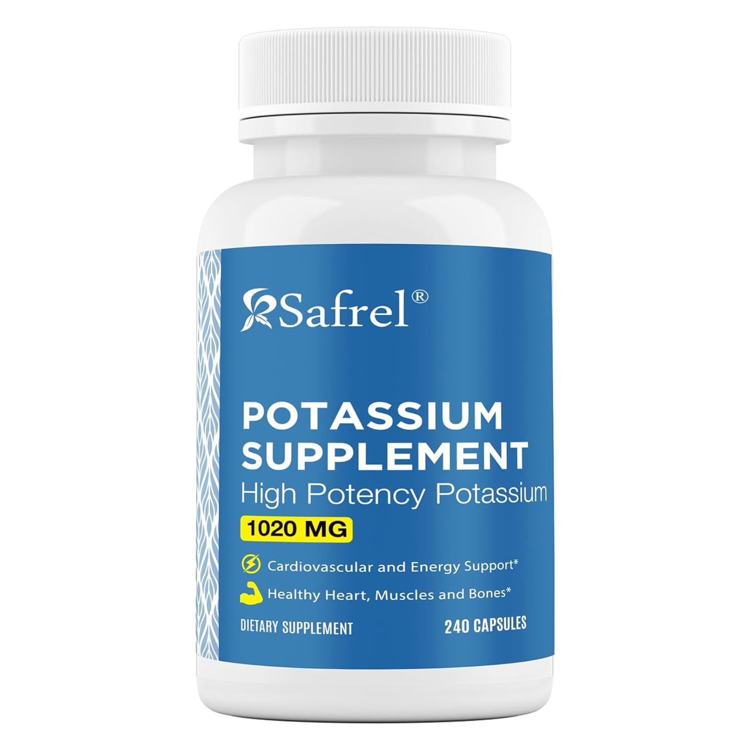Safrel Potassium Supplement bottle front view