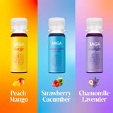 SAGA Functional Shot Variety Pack displayed with ingredients