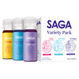 SAGA Functional Shot Variety Pack front view with six 2oz shots