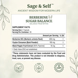 Sage & Self Berberine HCL supplement top view with capsule