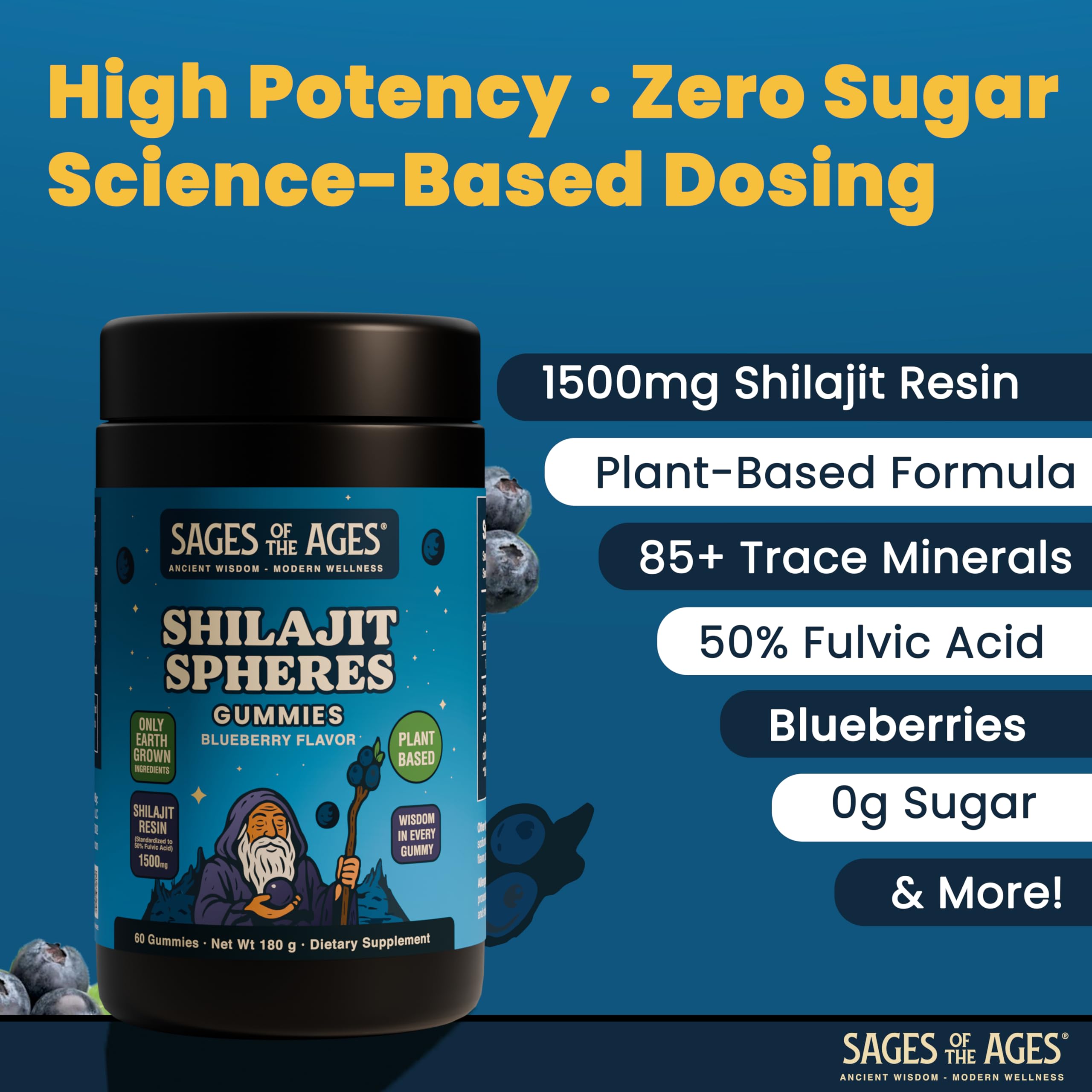 Sages Of The Ages Shilajit Gummies in a bowl