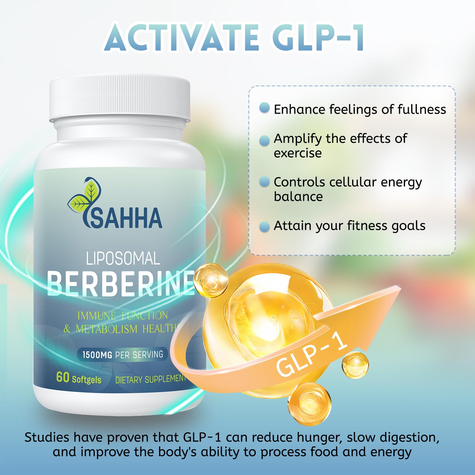 Sahha Liposomal Berberine capsule close-up