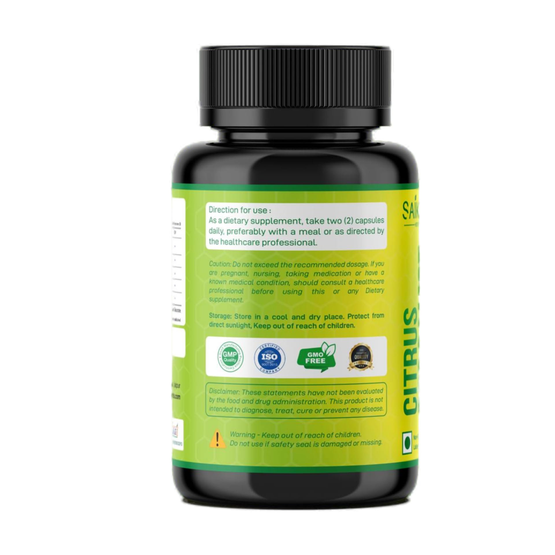 SAIKOU HERBS Citrus Bergamot 5 in 1 Formula bottle with a natural background
