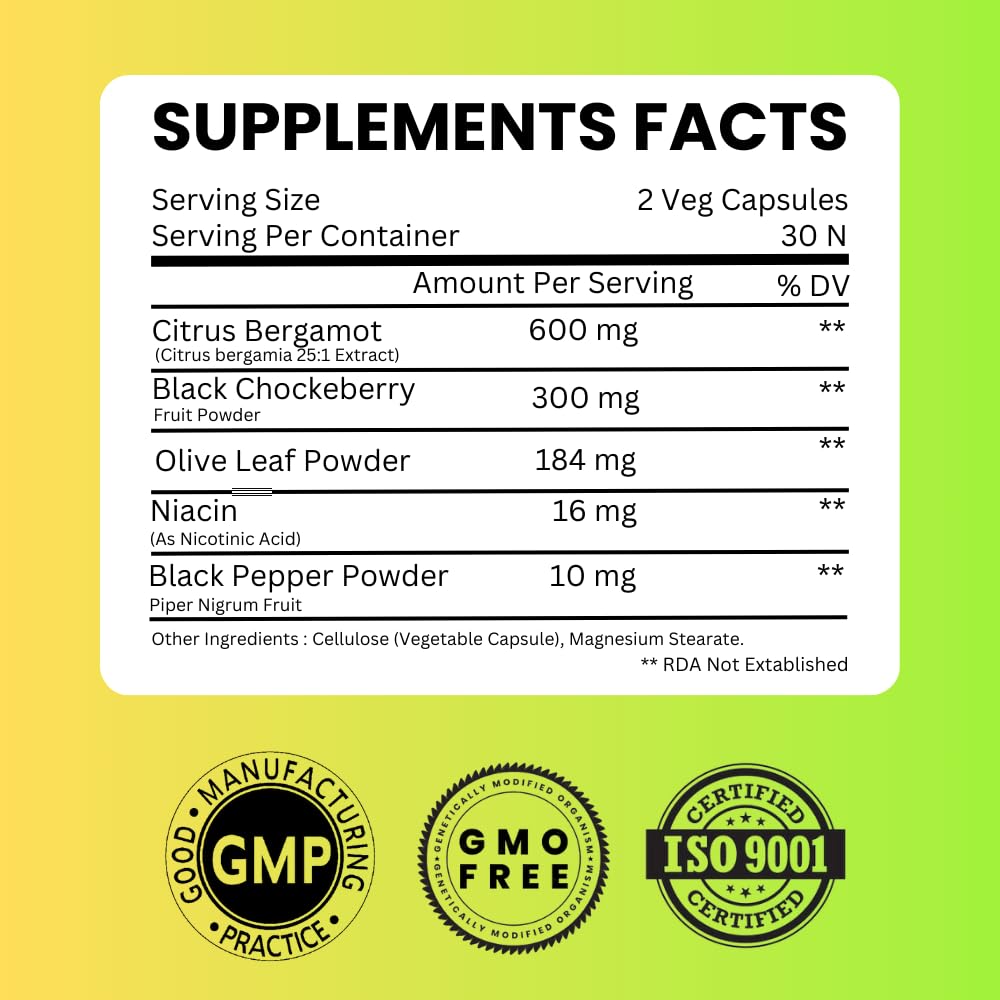 SAIKOU HERBS Citrus Bergamot 5 in 1 Formula capsules in a hand