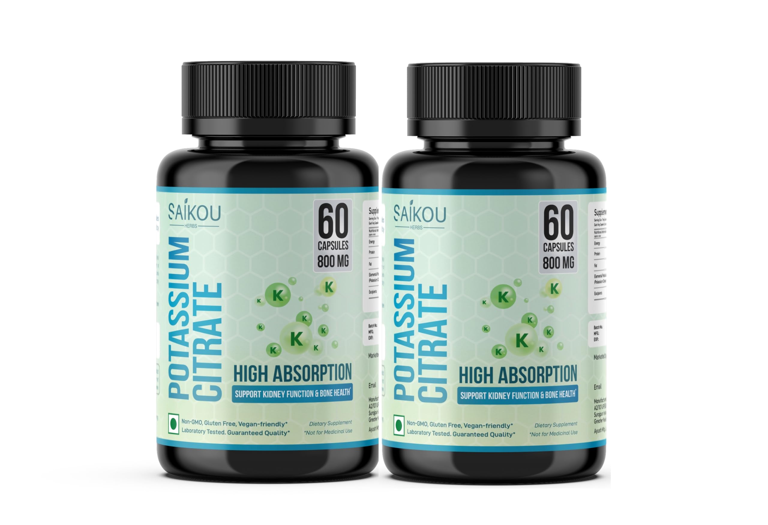SAIKOU HERBS Potassium Citrate Supplement 181g front view