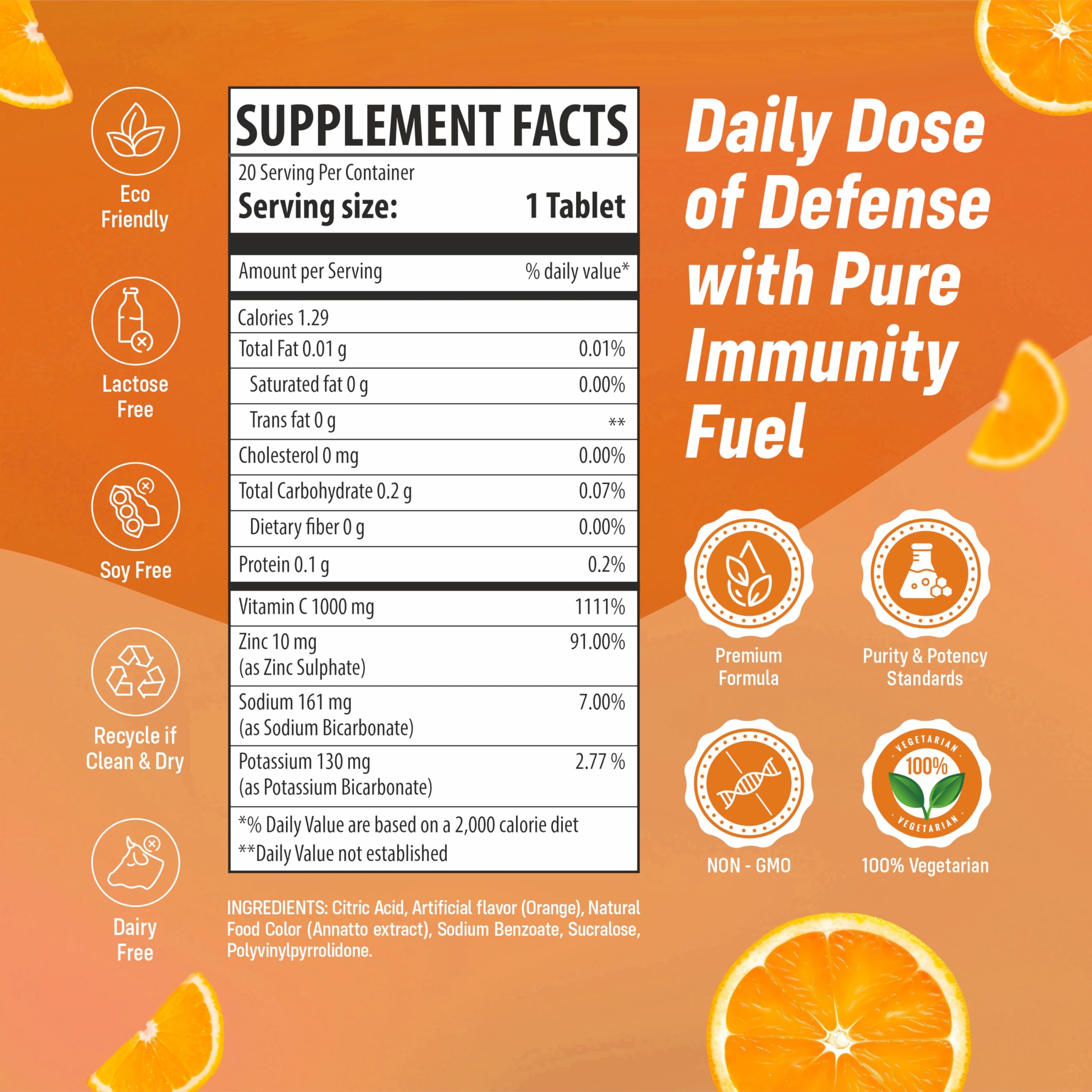 SAINEBIO Vitamin C Effervescent Tablets dissolved in water