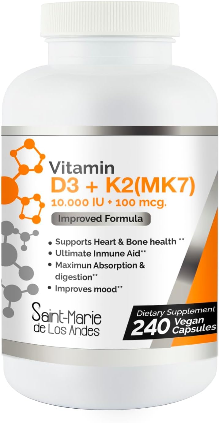 Saint-Marie de los Andes Vitamin D3 & K2 Capsules bottle front view