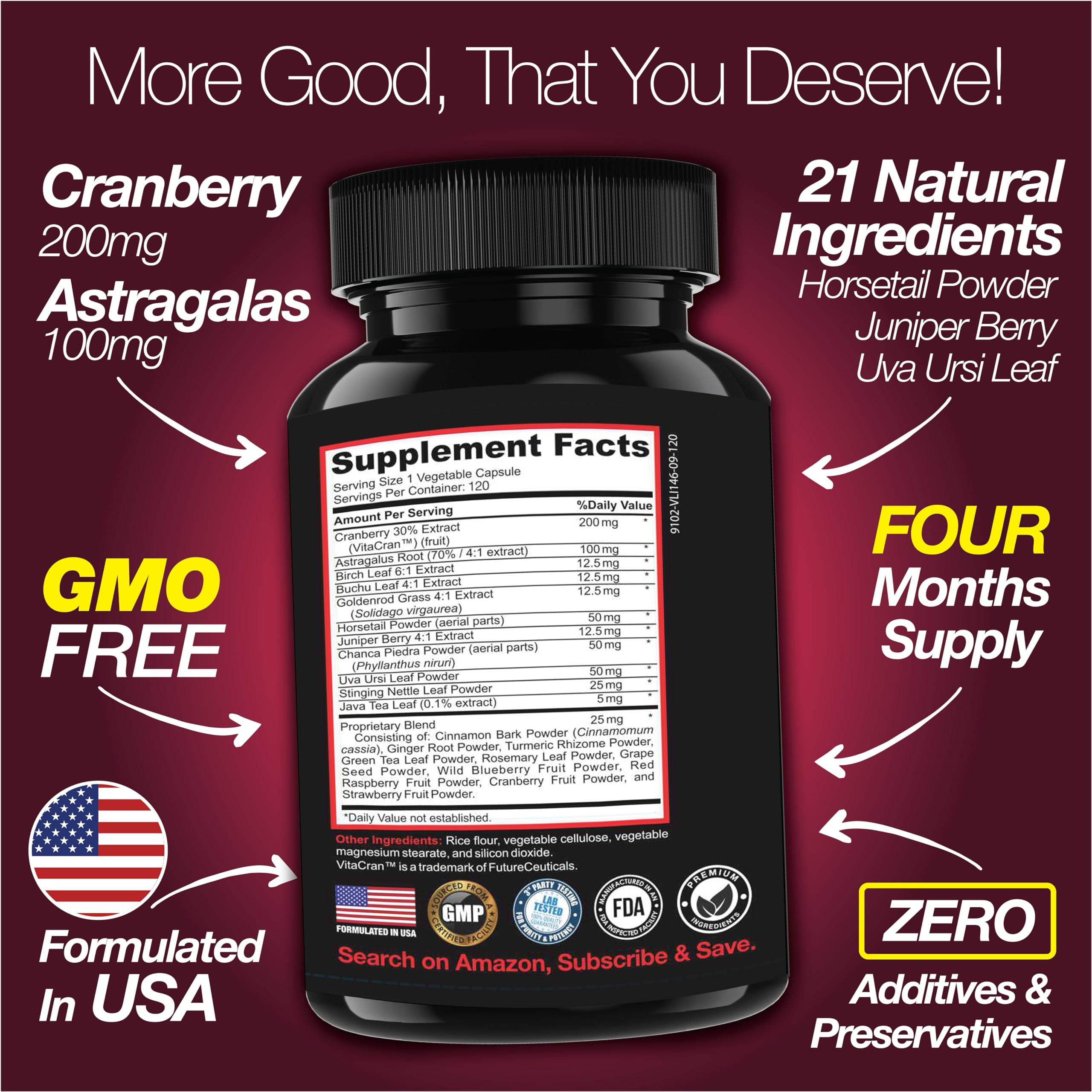 Saint Mingiano Cranberry Kidney Support Capsules bottle with label
