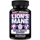 Saint Mingiano Lion's Mane Mushroom Supplement 120 capsules front view
