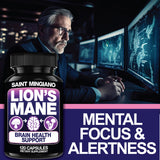 Saint Mingiano Lion's Mane Mushroom Supplement ingredients list close-up