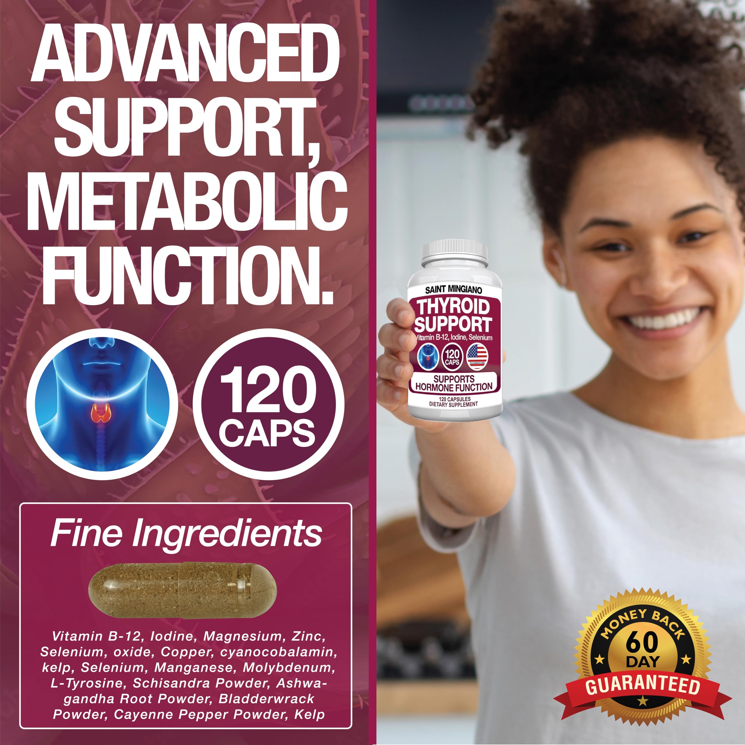 Saint Mingiano Thyroid Support Supplement packaging