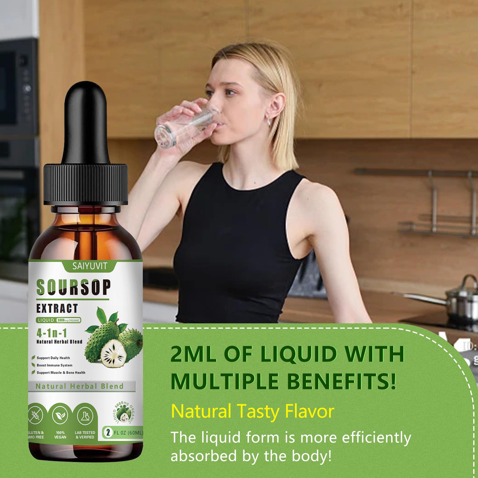 SAIYUVIT Soursop Bitters Liquid Drops 5000mg packaging