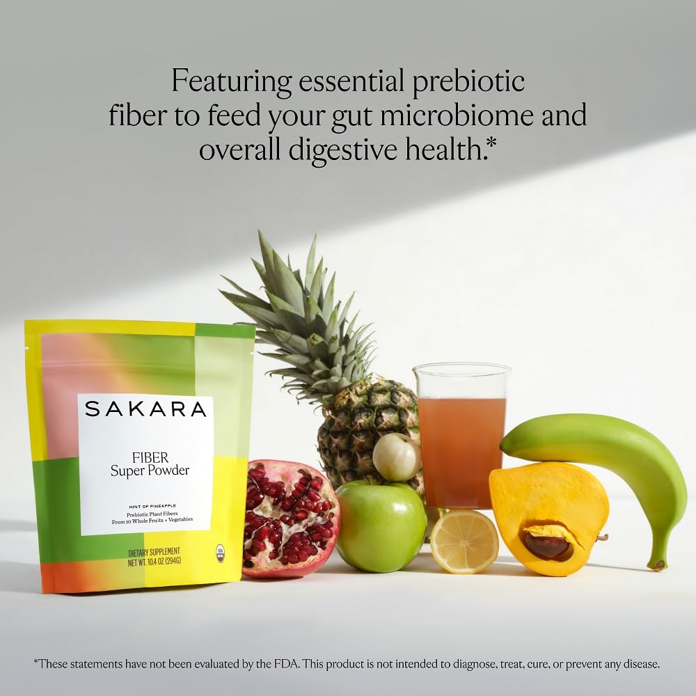 SAKARA Fiber Super Powder back view showing ingredients