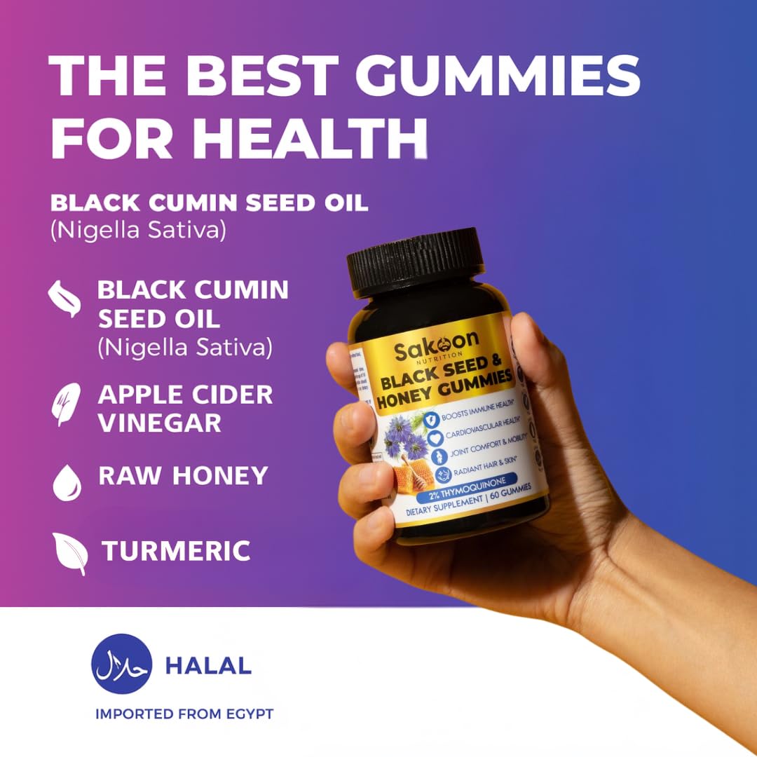 Sakoon Nutrition Black Seed Oil Gummies nutritional information