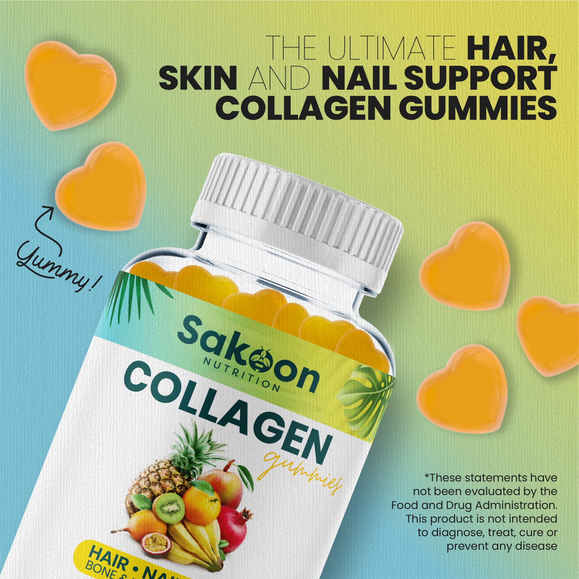 Sakoon Nutrition Collagen Gummies 290g close-up of gummies