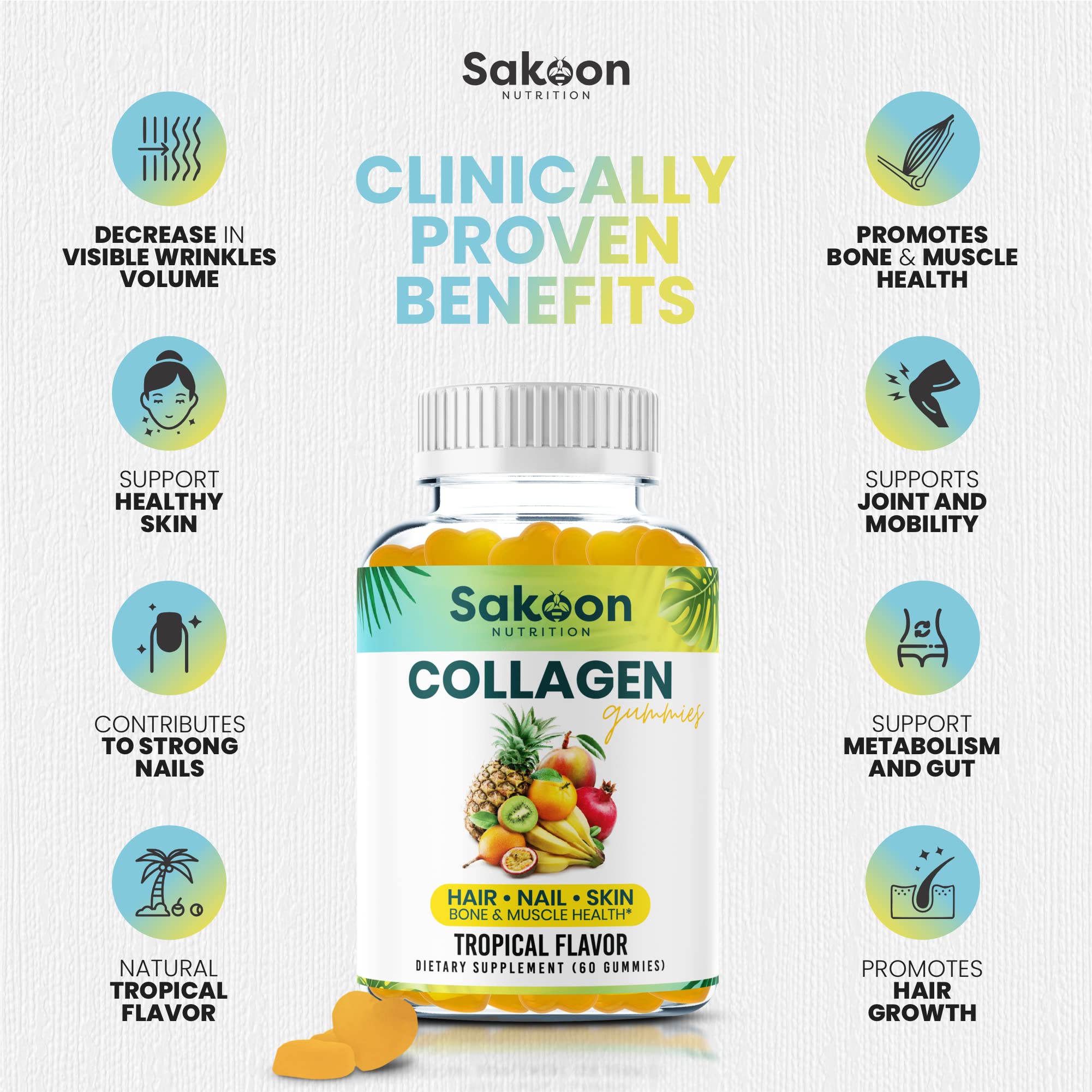 Sakoon Nutrition Collagen Gummies 290g side view