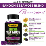 Sakoon Nutrition Irish Sea Moss Gummies on a table