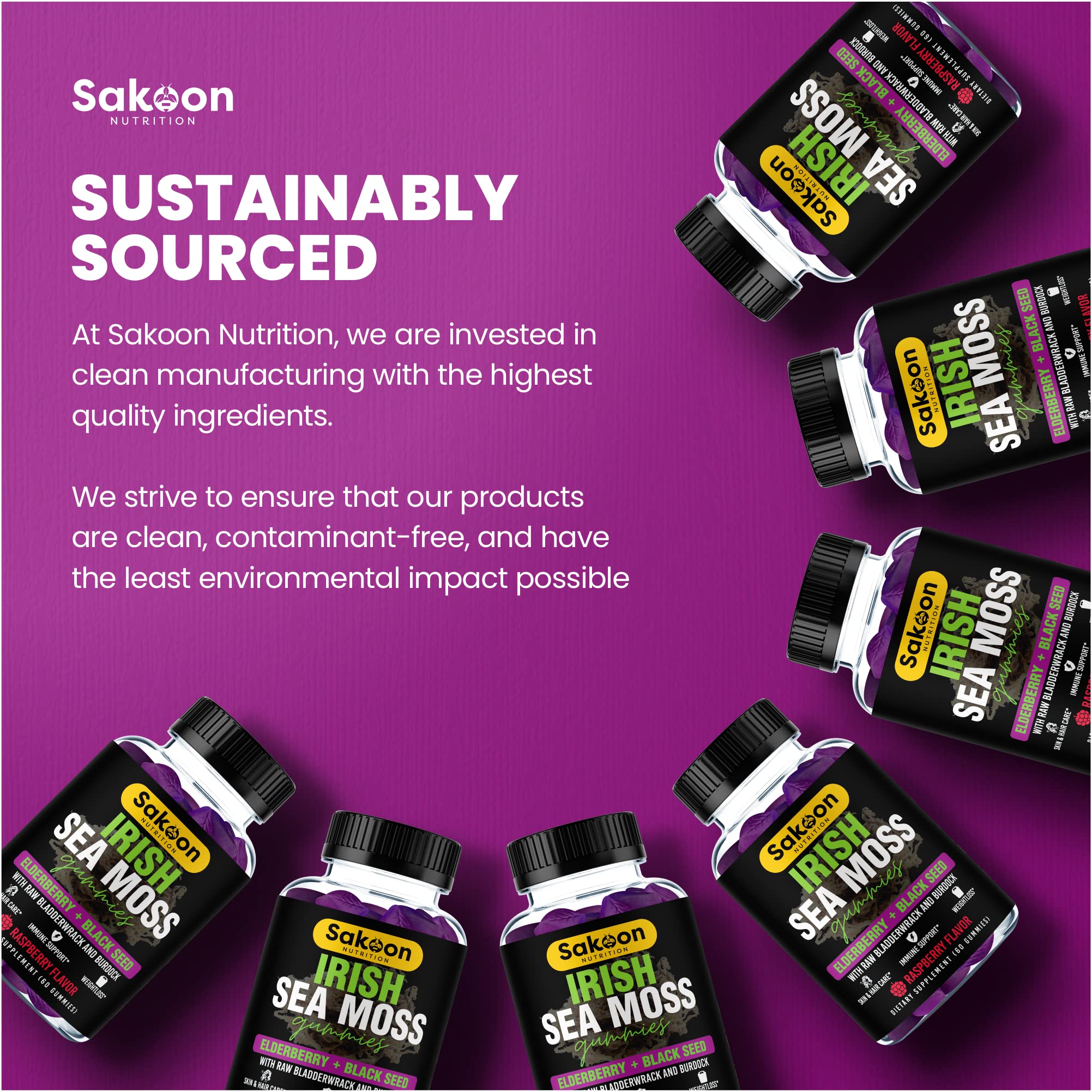 Sakoon Nutrition Irish Sea Moss Gummies side view