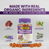 Sakoon Nutrition Melatonin Gummies 10mg open bottle showing gummies