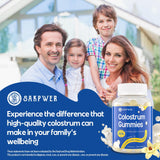 Sakpwer Colostrum Gummies 60% IgG on a kitchen counter