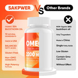 Sakpwer Omega-3 + Sea Buckthorn Oil Supplement softgel close-up