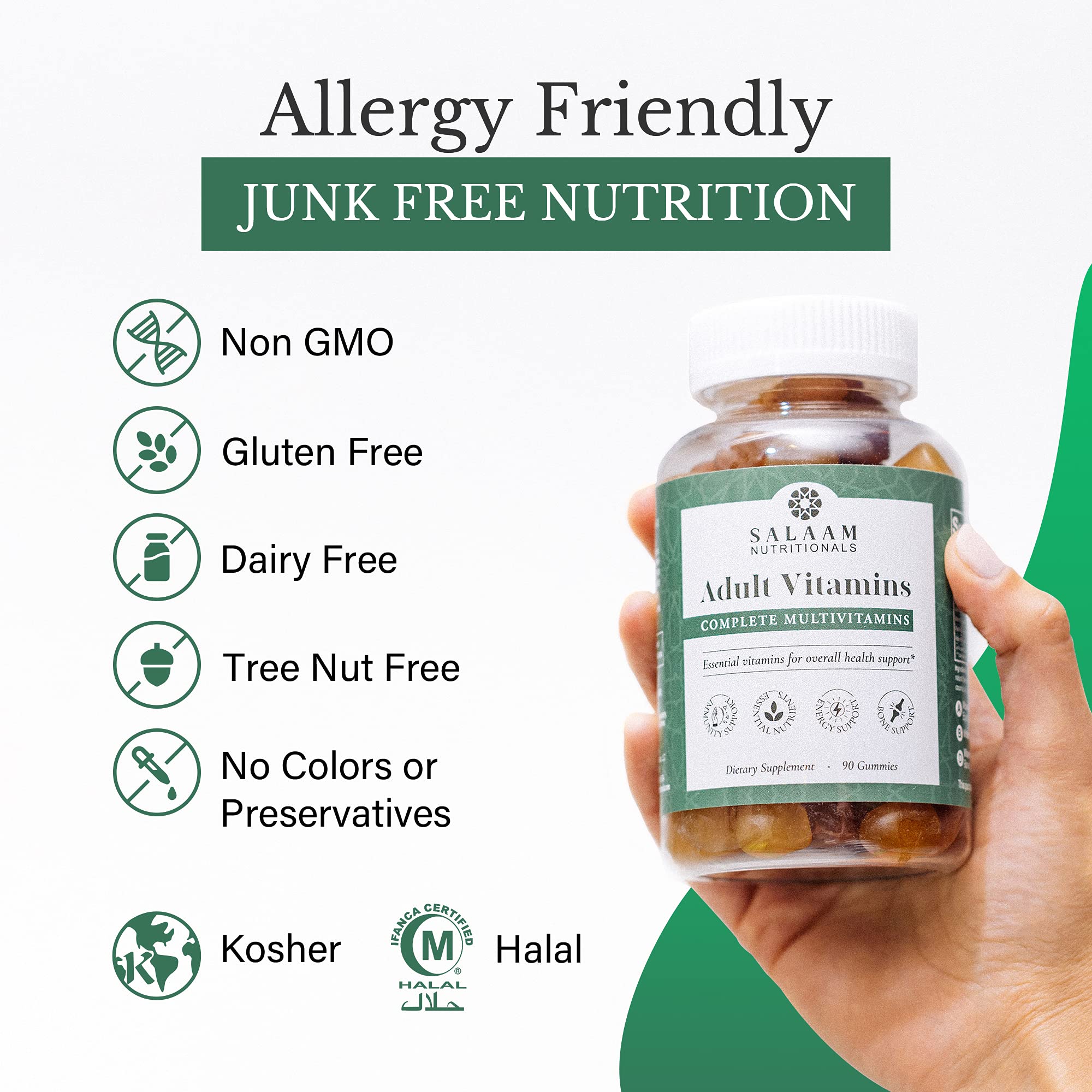 Salaam Nutritionals Adult Multivitamin Gummies on a table